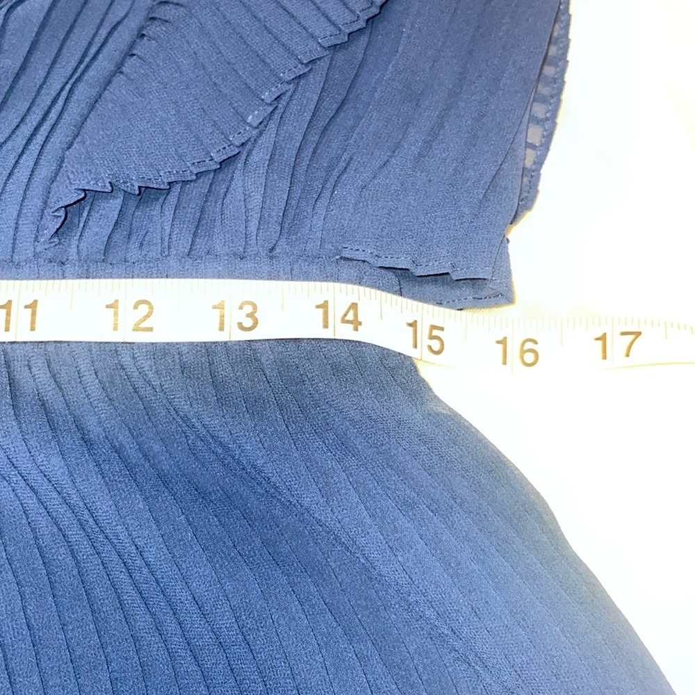 CLUB MONACO Jonet Romper Pleated Sheer Open Back In Rajasthan Navy Size 4 - Picture 9 of 12